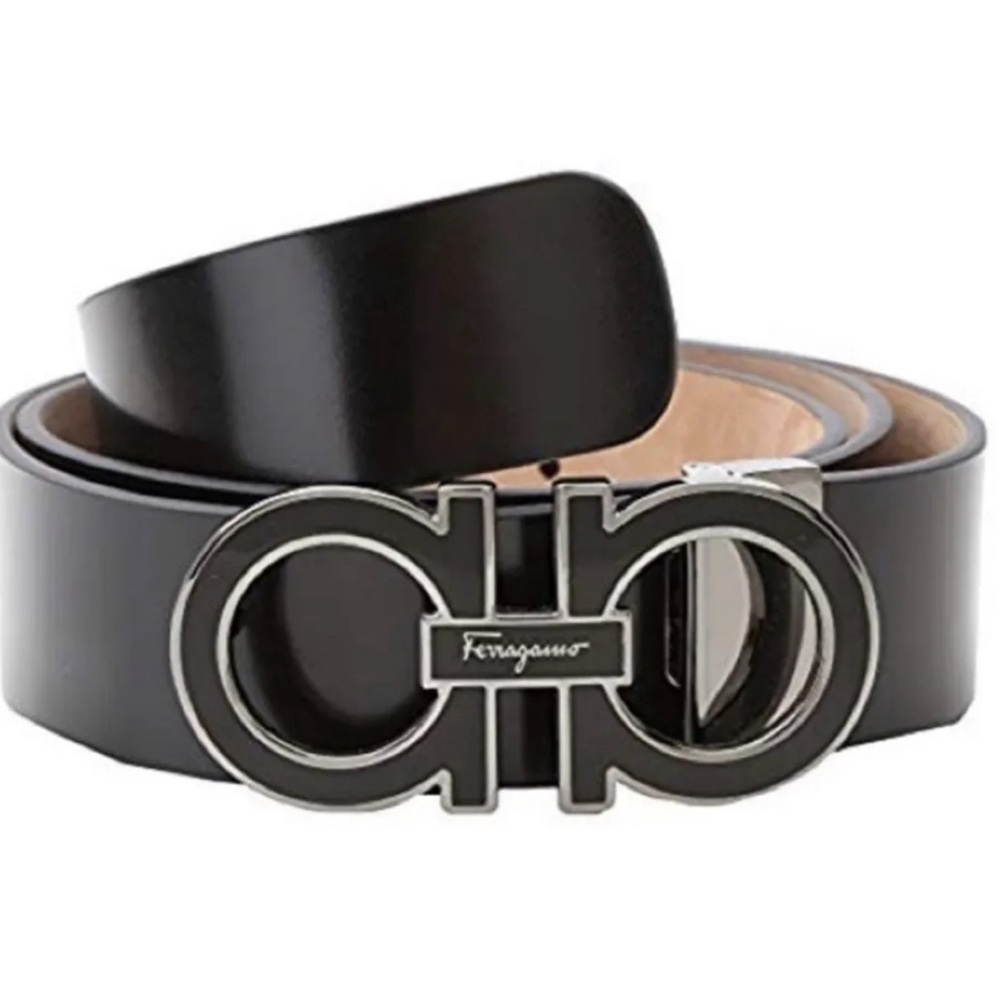 Salvatore Ferragamo black Leather belt Size 36  (90 cm)  SP-67 8867